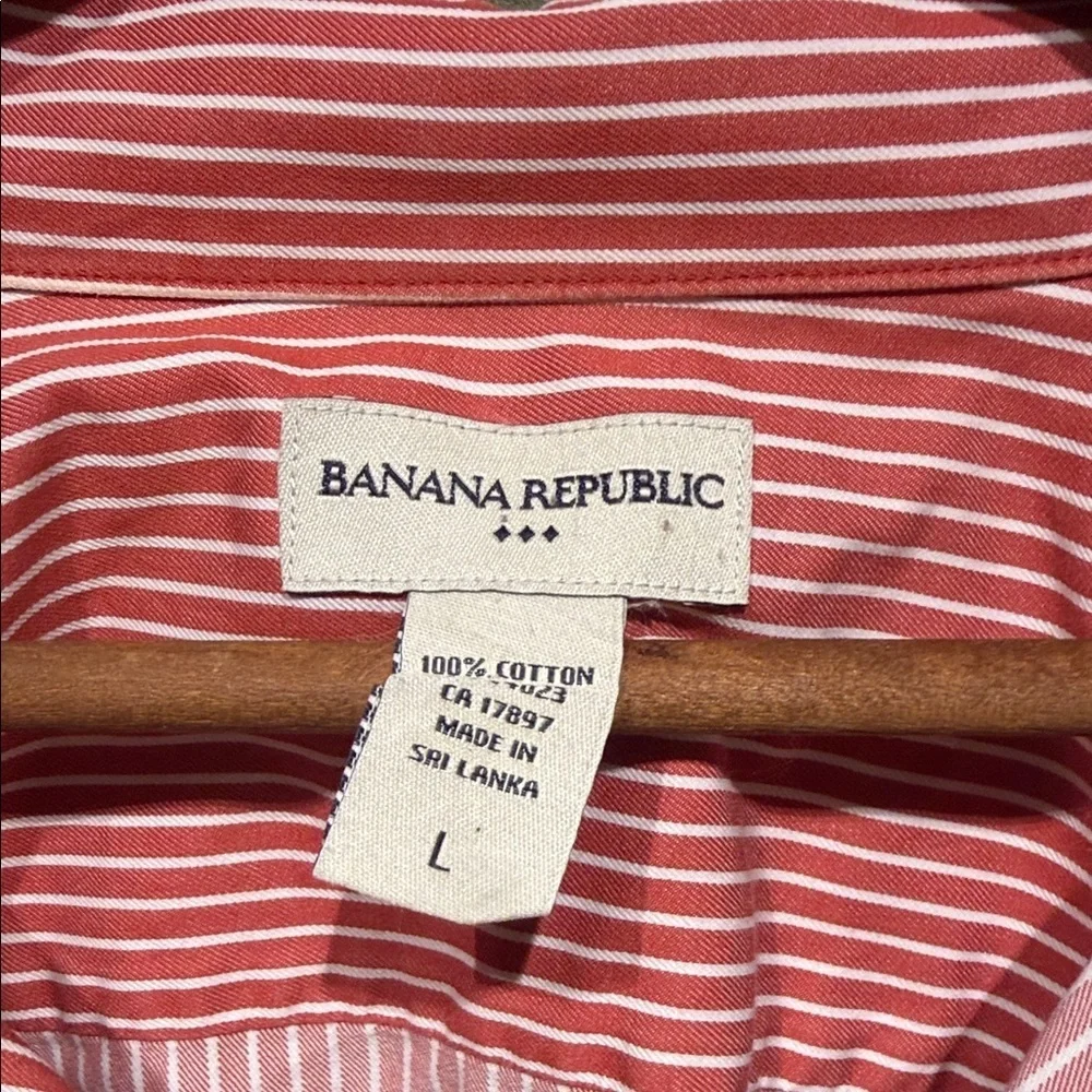 Vintage Banana Republic Red Striped Men's Shirt